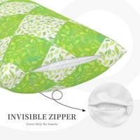 Super mekani pravokutni plišani poklopac jastuka, zeleni list rešetki uzorak udobnost i ne-piljki skriveni