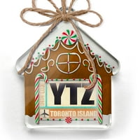 Ornament tiskan jednostrana zračna luka Broj Zračna luka YTZ Toronto Ostrvo Božić Neonblond