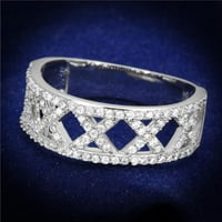 Ženski rodijumski srebrni prsten sa AAA CRT CZ-a u CLEAR - veličina 7