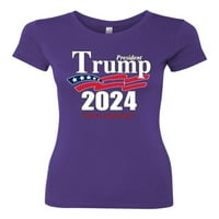 Divlji Bobby, Trump Amerika Predsjednik Tee Donald Trump Politička žena Slim Fit Junior Tee, Purple