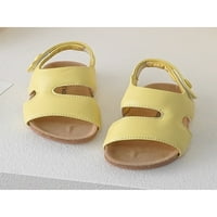 Glookwis Unise ravne sandale Open TOE casual cipele Ljetna plaža Sandal Kids Fashion Slatke stanovi cipela neklizajuća pluta žuta 9c