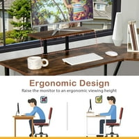 88.5 l oblikovane računarskog stola za reverzibilni studijski stol sa pokretnim monitorom, rustikalnim