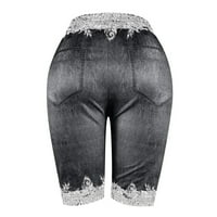 NSENDM ženske kratke hlače duge ženske kratke hlače za ženske struk ravne noge Jean Hrats Ljetne hlače