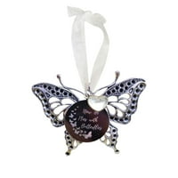 Božićni vitražni stakleni obiteljski ornament Leptir privjesak Privjesak Butterfly Privjesak Porodični
