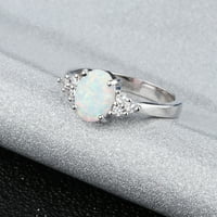 Opal prsten okrugli Opal bijeli kamen ručni nakit modni nakit prsten