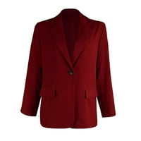 Blazers za žene modne jakna s dugim rukavima crvena s