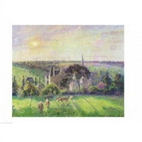 Crkva i farma Eragny Poster Print Camille Pissarro - In. - Veliki