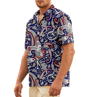 Paisley uzorak za ispis majica meki prednji gumbi T majice za odrasle i klinac sa džepom prsa