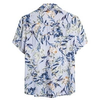 Muške havajske cvjetne majice s kratkim rukavima ljetna casual gumba niz odmor na plaži Ispiši labave