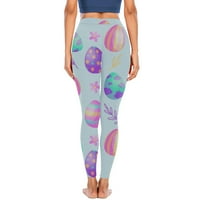Ženska Yoga Pant Clearence, Moda Sretan Uskršnji ispisani gradijentni raspon visokih struka Široke noge