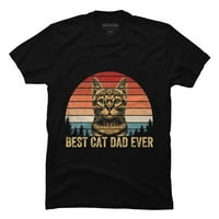 Vintage Best Cat tata ikad muškarci Bump Fit Oby Day Day poklon muški ugljen Heather Siva grafika TEE