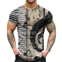 Muška majica Muškarci Ležerne prilike Moda 3D tiskani Tanka okrugla vrata majica Top bluza s kratkim