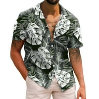 Košulje za muškarce Casual Short Spring Summer Turned Neck 3D tiskane majice Moda Top bluza Košulje