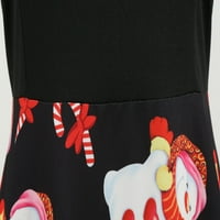 Miayilima mini haljine za žene retro vintage cvjetni ispis posadni vrat dugih rukava s dugim rukavima