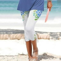 Yubatuo Casual Elastic Mid Rise Capris za žene gradijentne hlače u boji
