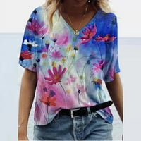 Ženski ljetni vrhovi Slatke sportske majice za žene Trendi cvjetni print ženske bluze i vrhovi Dressy