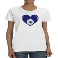 Oko u plavom majicu u obliku srca žena -image by shutterstock, ženski medij