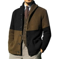 Muški povremeni pleteni kardigani dugih rukava modni patchwork džemper jakne padaju vrpce šalove