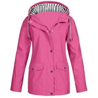 IOPQO jakne za ženske kišne jakne žene plus vanjski kapuljač kapuljača čvrstine kišne jakne Vjetrootporne