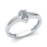 Originalna 0,60CTW okrugli rez Diamond Dame Bridal Solitaire Golvers Angažman prsten od punog 18k ruža,