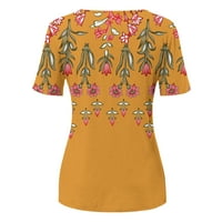 Ženske vrhove bluza od tiskanih kratkih rukava Ležerne prilike za žene Ljetne posade T-košulje Tuničke