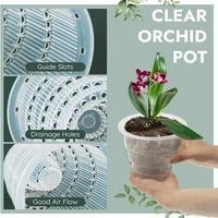 Fymlhomi Clear Orchid lonac s rupama, plastičnim orhidenim loncima prozračan prorezni sadnica cvijeća za vrt, dom, unutrašnjost, vanjski