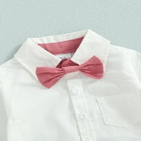 Toddler Baby Boys Gentleman odijela, košulja s dugim rukavima + bib pantalone + kombinezone za kravate