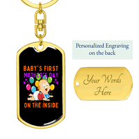 Beba unutar balona mama tipkaste čelične čelike ili 18K zlatni tag tag tag