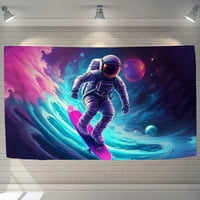 Skateboard astronaut tapiserija za spavaću sobu za estetsko zidni zidni zid, zidni umjetnici tapetrije