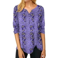 Ženska bluza Ženska majica Grafički otisci Sweetheart izrez Bluze Jesen Ležerne prilike Light Purple