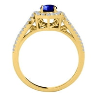 Mauli dragulji za angažovanje prstenova za žene 1. Carat Halo Tanzanite i dijamantski angažman prsten
