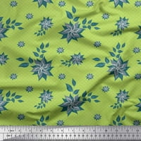 Provjera tkanine Soimoi Poliester Crepe, lišće i cvjetna umjetnička tkanina za ispis u dvorištu široko