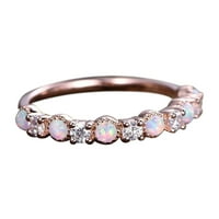 Heiheiup Rose Jednostavan prsten za nakit Opal Fashion Rhinestone Zlatni prstenovi srca