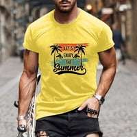 Košulje za muškarce plus veličina Uživajmo u ljetnom palmi Drveni digitalni print Crewneck kratkim rukavima