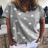 XYSAQA ženska majica plus veličine Tors Ljeto V izrez Majica kratkih rukava Casual Slatka Polka Dot