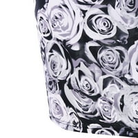 Proljetne haljine za žene Ležerne prilike plus veličina ruža Print Šifon O-izrez Ruffles Womens Proljetne