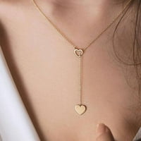 Ogrlica za žene pozlaćeni titanijum od nehrđajućeg čelika zlato-srce ljubavni lanac ogrlica ljubavna