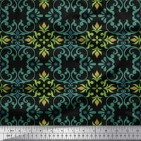 Soimoi crna pamučna kambrska tkaninska tkanina marokanska damaska ​​ispis tkanina od dvorišta široko