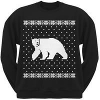 Veliki polarni medvjed ružan božićni džemper crni dukseri za vrat