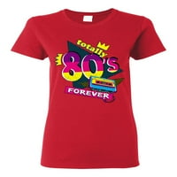 Totalno 80-ima zauvijek vintage ženska grafička majica, crvena, mala