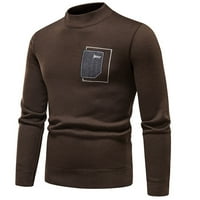 Dukseri za muškarce opušteno fit džemper pulover za odmor CREW CACT slatki džemperi Kafa L