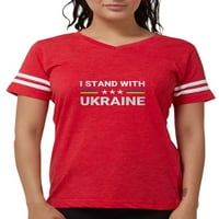 Cafepress - Podrška koju štujem sa ukrajinom Američkom ukrasnom majicom - Ženska fudbalska majica