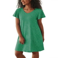 Abtel Dame Nightcown Solid Color Mini haljina labava odjeća Žene Comfy Party Nightdress Green Print