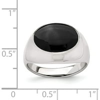 Sterling srebrni polirani crni prsten napravljen na Tajlandu QR6987-6