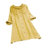 Yotyukeb Ženske vrhove Žene Loase Arhuffle Sollar Plaid kratka majica Casual Lady Pulover Top Bluze