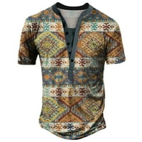 Majice Muške proljeće i ljetni modni casual retro 3D digitalni ispis štand kratkih rukava vrhunska bluza