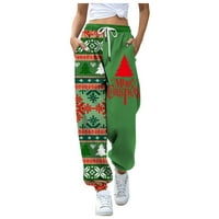 Labakihah casual pantalone za žene ženske dukseve labave džepove Božićne turnesne pantalone zelene boje