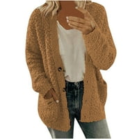 Zunfeo Fleece jakna Žene toplo sa labavim Fuzzy tipkama - novi dolazak labav fit casual sa džepovima