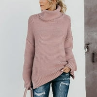 Labakihah džemperi za žene Ženska casualsolidna boja Ležerne prilike debela linija dugih rukava turtleneck
