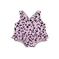JXZOM TODDLER Baby Girl Ruffle Jedan kupaći kostimi Leopard Print kupaći kupaći kupaći odijelo Bikini